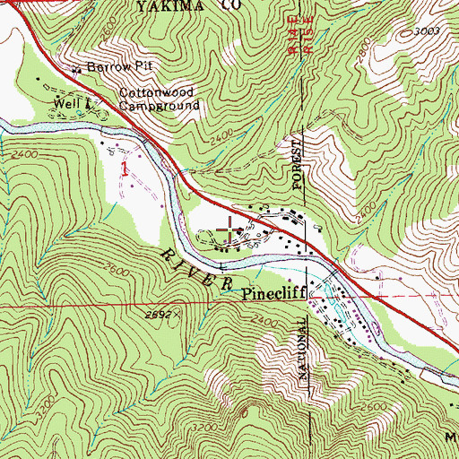 Topographic Map of Chinook Pass Work Center, WA
