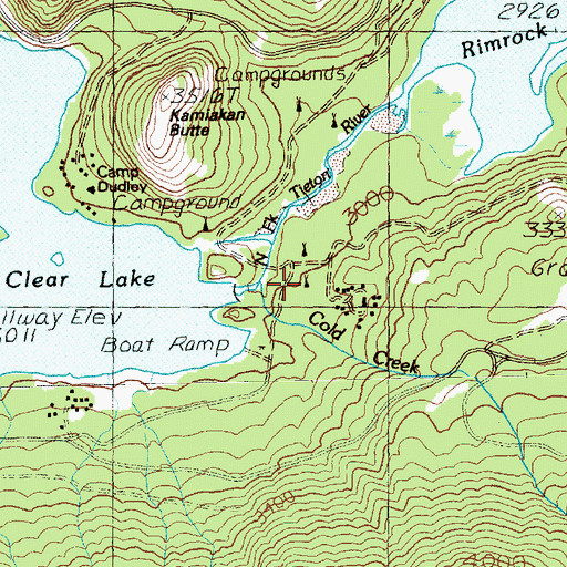 Topographic Map of Clear Lake South Campground, WA