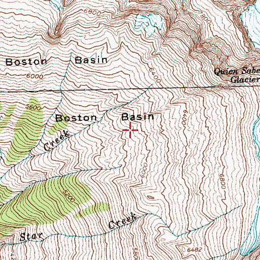 Topographic Map of Boston Glacier Research Natural Area, WA