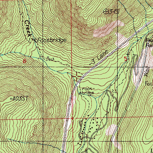 Topographic Map of Denny Creek Trailhead, WA