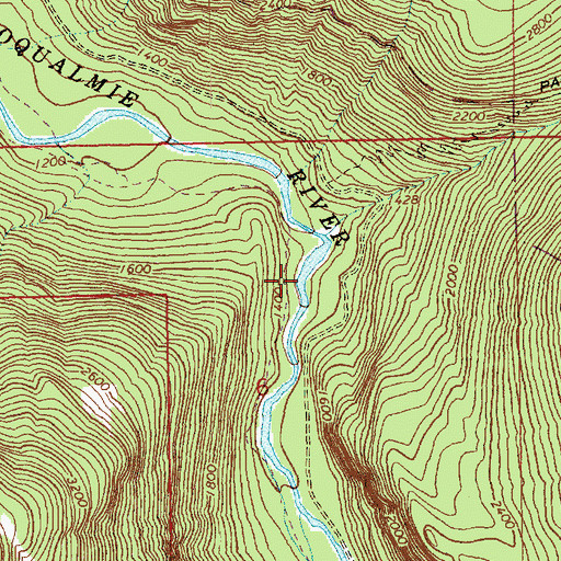 Topographic Map of Dingford Creek Falls, WA