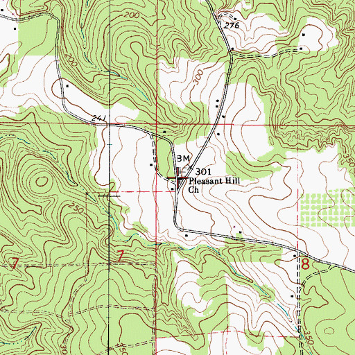 Topographic Map of Pleasant Hill Baptist Church, AL