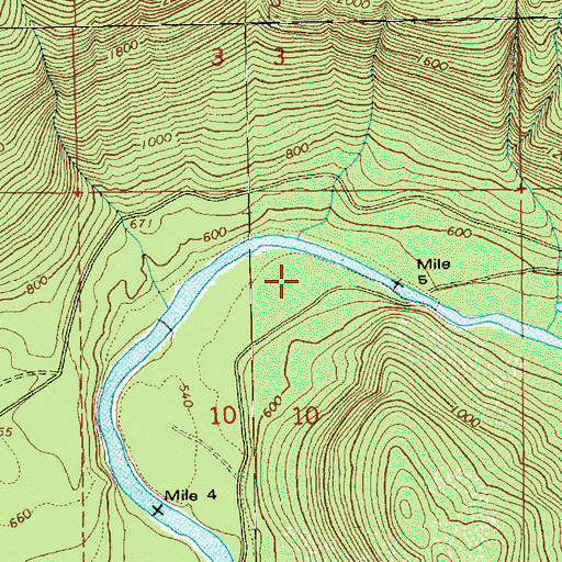 Topographic Map of Dearinger Campground, WA