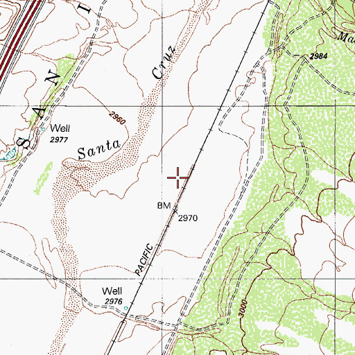 Topographic Map of Canoa Railroad Station, AZ