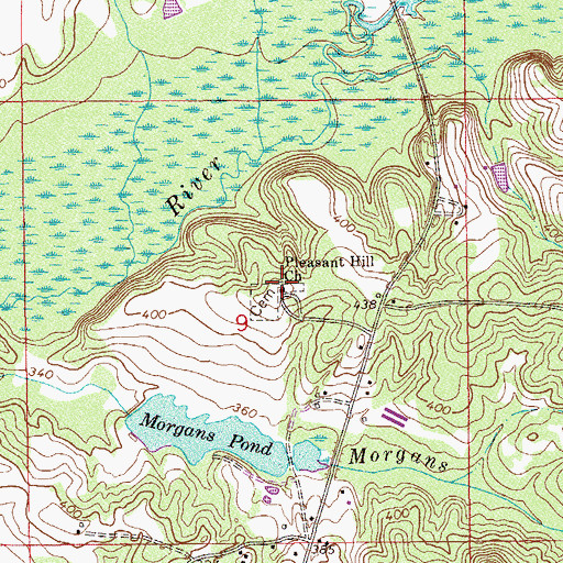 Topographic Map of Pleasant Hill Primitive Baptist Church, AL