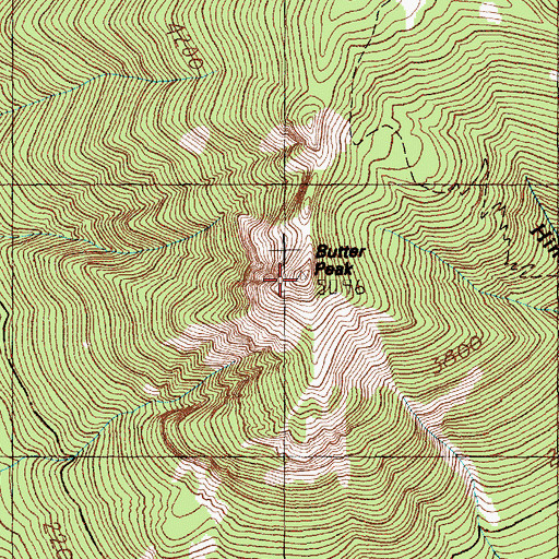 Topographic Map of Butter Peak, WA