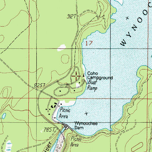 Topographic Map of Coho Campground, WA