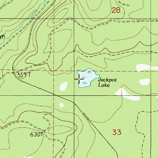 Topographic Map of Jackpot Lake, WA