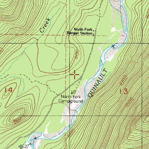 Topographic Map of North Fork Campground, WA