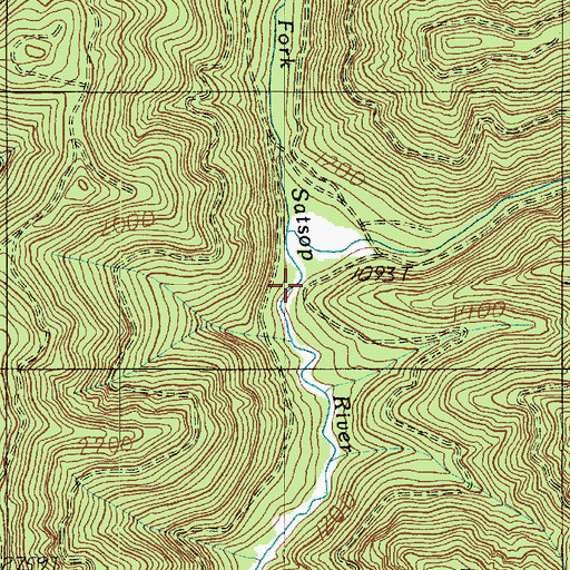 Topographic Map of Walter Creek, WA