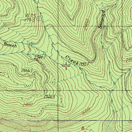 Topographic Map of North Branch Big Creek, WA