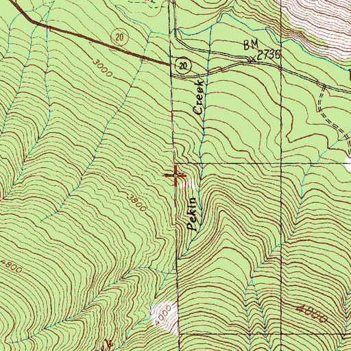 Topographic Map of North Cascades Scenic Highway, WA