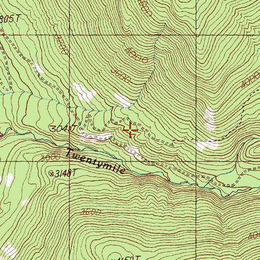 Topographic Map of North Fork Twentymile Trail, WA
