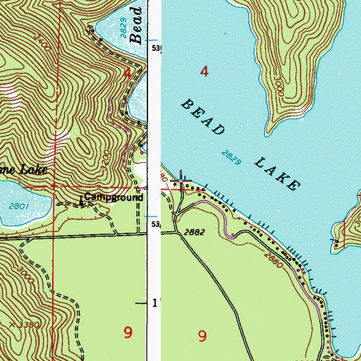 Topographic Map of Bead Lake Launch, WA