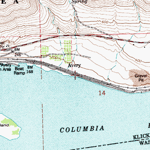 Topographic Map of Avery, WA