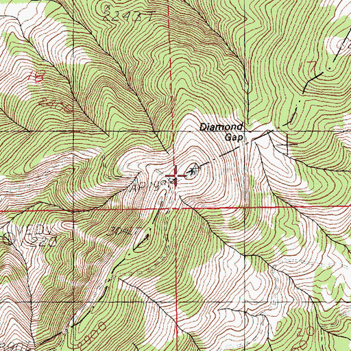 Topographic Map of Diamond Gap Lookout, WA