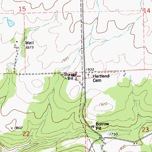 Topographic Map of Hartland, WA