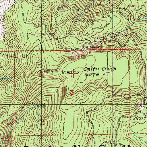 Topographic Map of Smith Creek Butte Lookout, WA