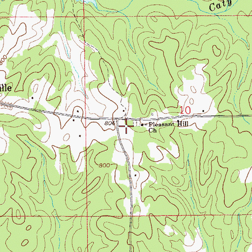 Topographic Map of Pleasant Hill Baptist Church, AL