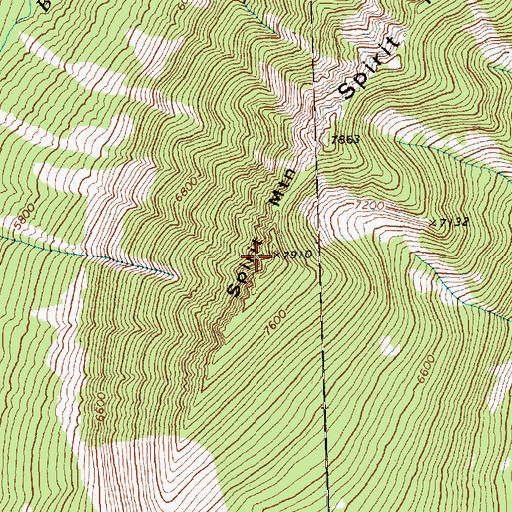 Topographic Map of Spirit Peak, WA