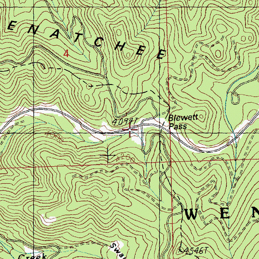 Topographic Map of Swauk Pass Sno-Park, WA
