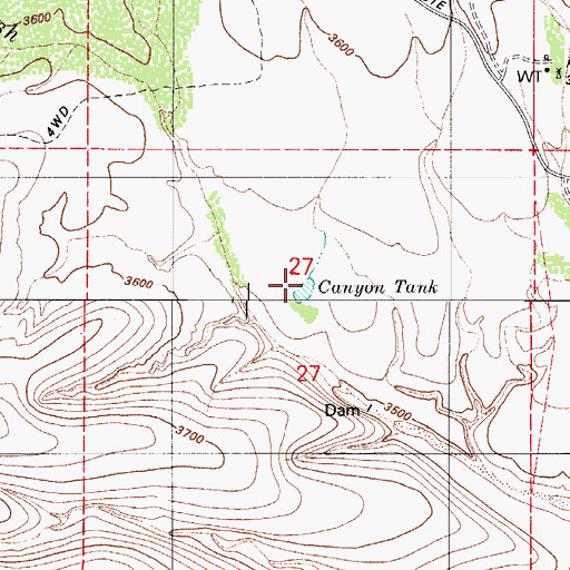Topographic Map of Canyon Tank, AZ