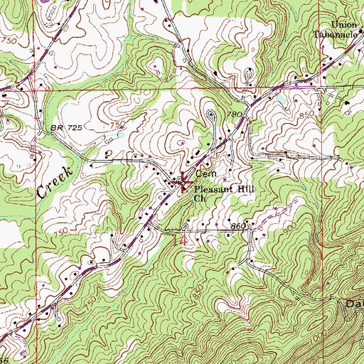 Topographic Map of Pleasant Hill Methodist Church, AL