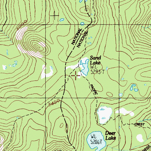 Topographic Map of Sand Lake Shelter, WA