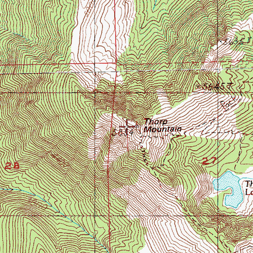 Topographic Map of Thorp Mountain Lookout, WA