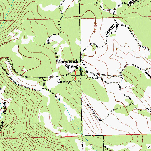 Topographic Map of Tamarack Spring Campground, WA