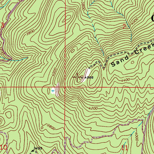 Topographic Map of Upper Sand Creek Lookout, WA