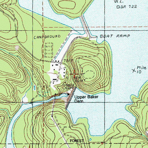 Topographic Map of Upper Baker Lake Viewpoint, WA