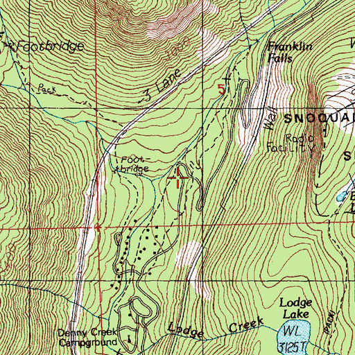 Topographic Map of Wagonroad Trail, WA