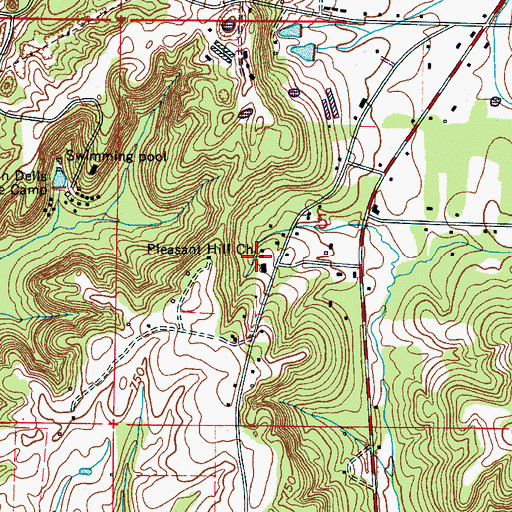 Topographic Map of Pleasant Hill Baptist Church, AL