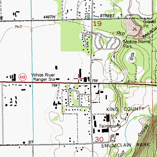 Topographic Map of White River Ranger Station, WA