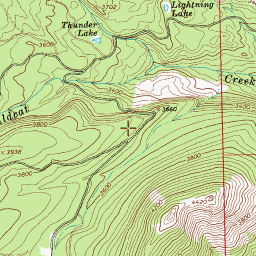 Topographic Map of Wildcat Post Piles, WA