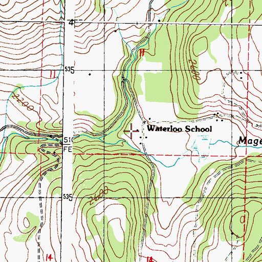 Topographic Map of Waterloo, WA