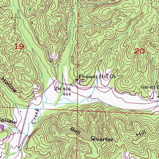 Topographic Map of Pleasant Hill Freewill Methodist Church, AL