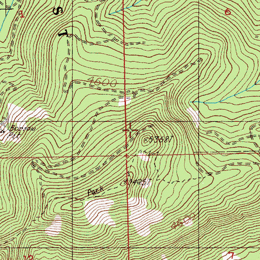 Topographic Map of Big Creek Lookout, WA
