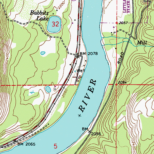 Topographic Map of Babbitz Landing, WA
