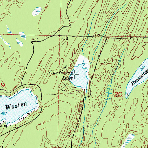 Topographic Map of Christine Lake, WA