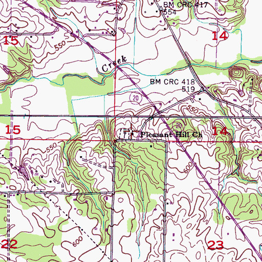 Topographic Map of Pleasant Hill United Methodist Church, AL