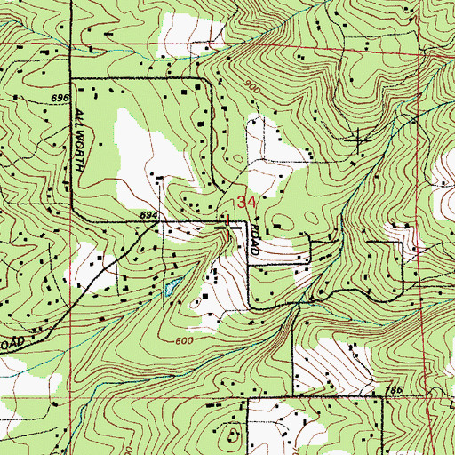 Topographic Map of Alpine, WA