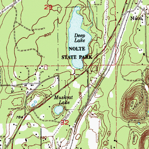 Topographic Map of Nolte State Park, WA