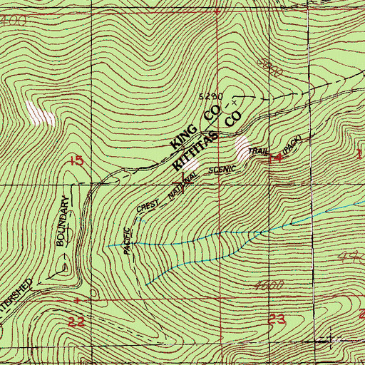 Topographic Map of Naches Ranger District, WA