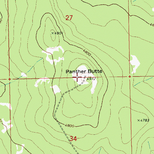Topographic Map of Panther Creek Lookout, WA