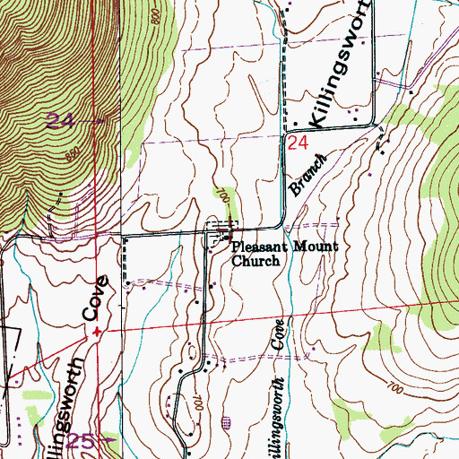 Topographic Map of Pleasant Mount Baptist Church, AL