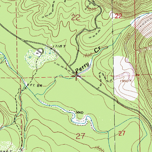 Topographic Map of Perry Creek Campground, WA