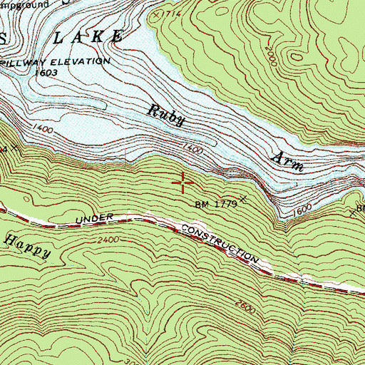 Topographic Map of Ross Lake Viewpoint, WA