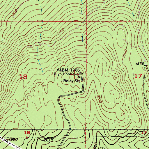Topographic Map of Blyn Lookout, WA